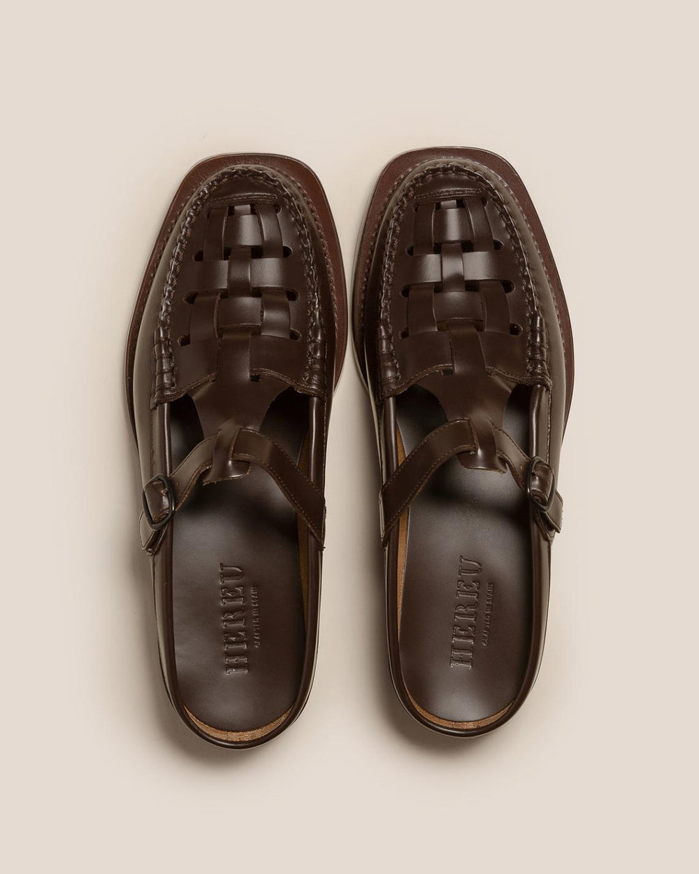 Hereu Loafers | BONELL - Woven T-bar Mule Loafer - Men