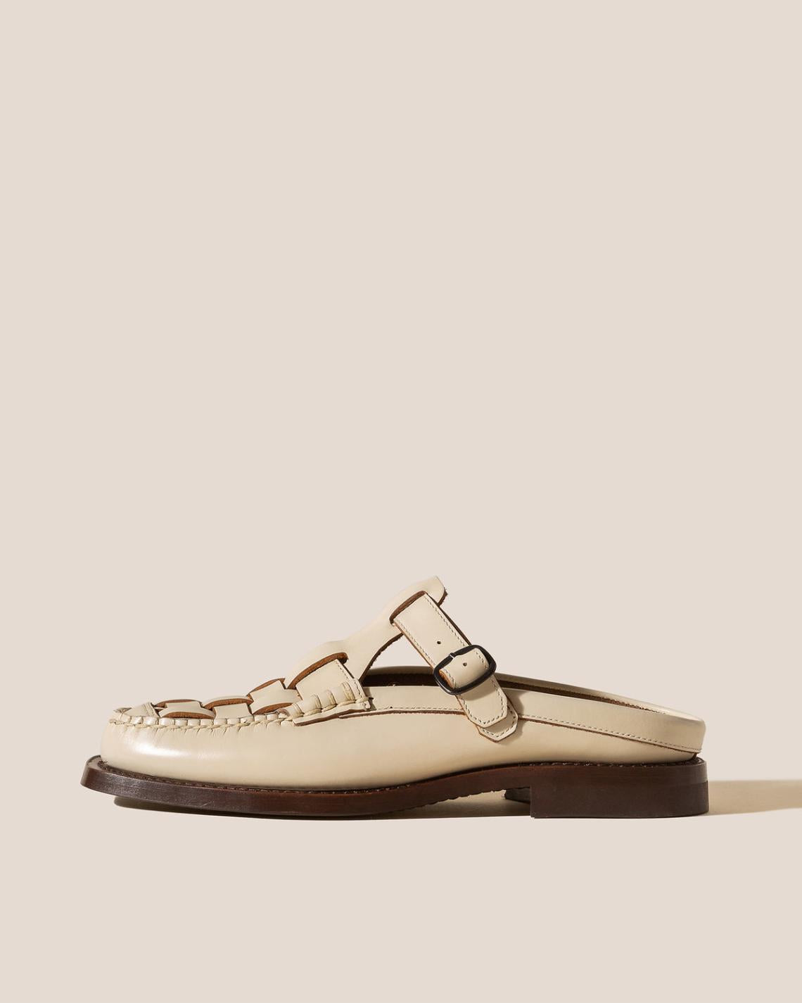 Hereu Loafers | BONELL - Woven T-bar Mule Loafer - Women