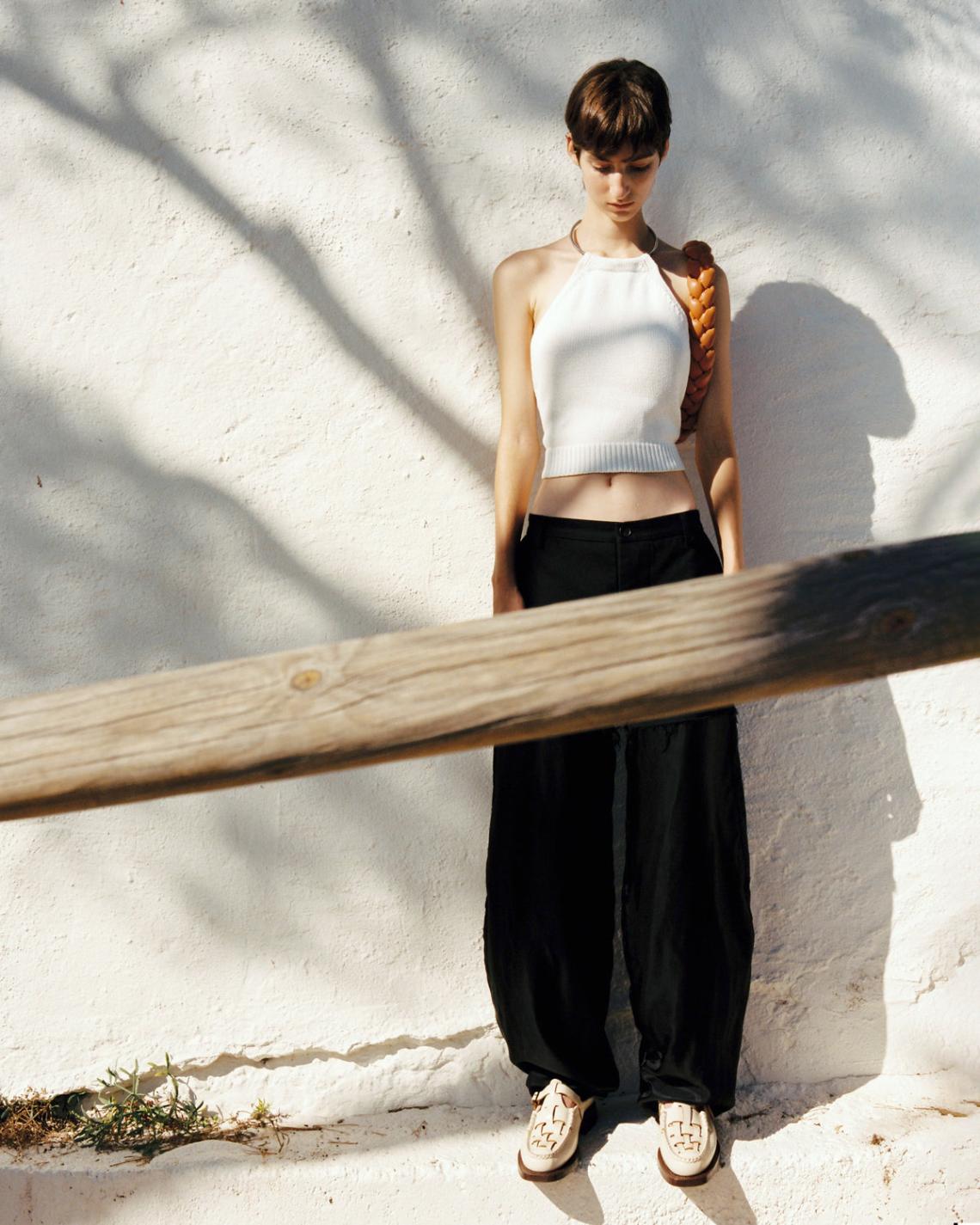 Hereu Loafers | BONELL - Woven T-bar Mule Loafer - Women