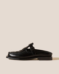 Hereu Loafers | BONELL - Woven T-bar Mule Loafer - Women