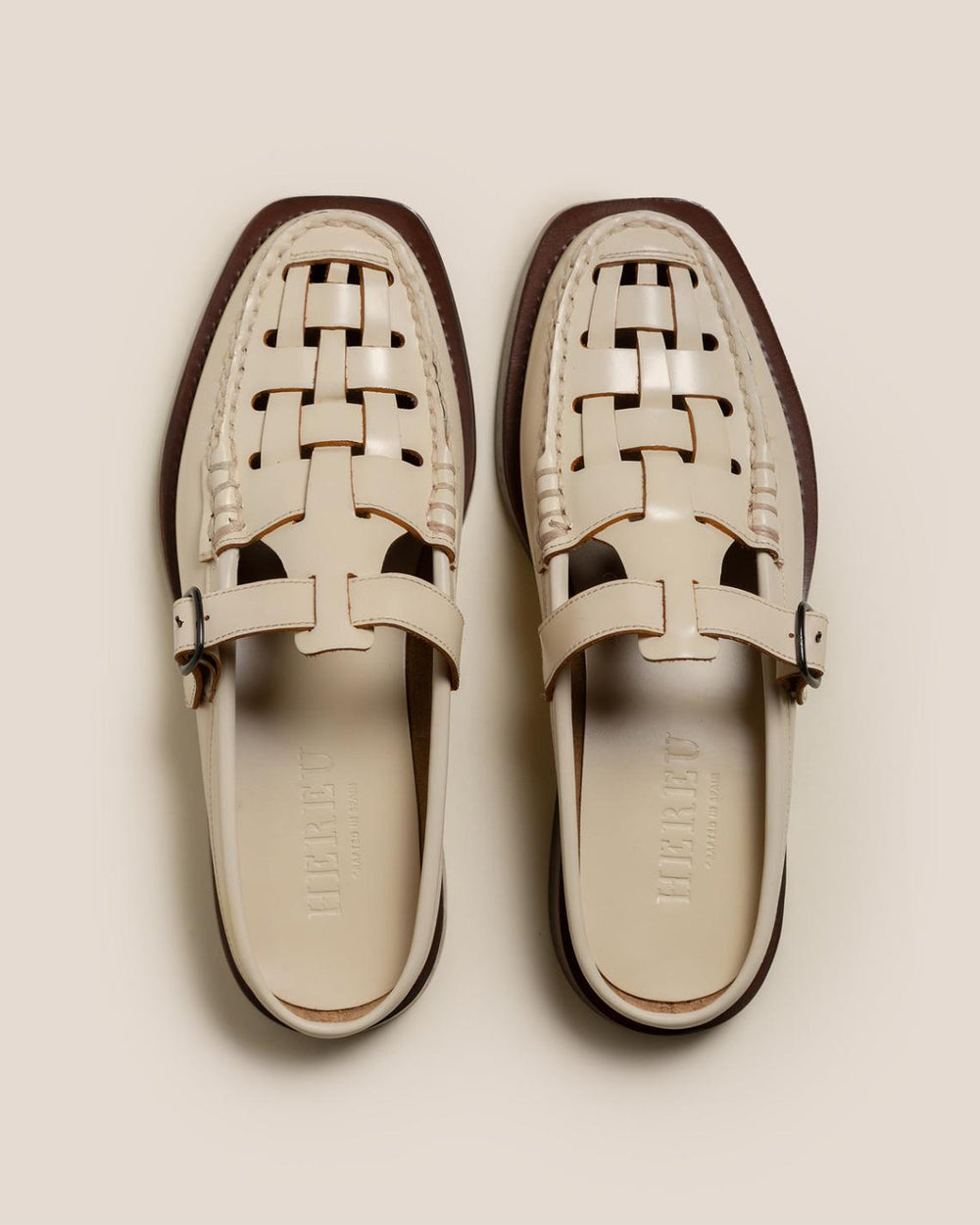 Hereu Loafers | BONELL - Woven T-bar Mule Loafer - Women