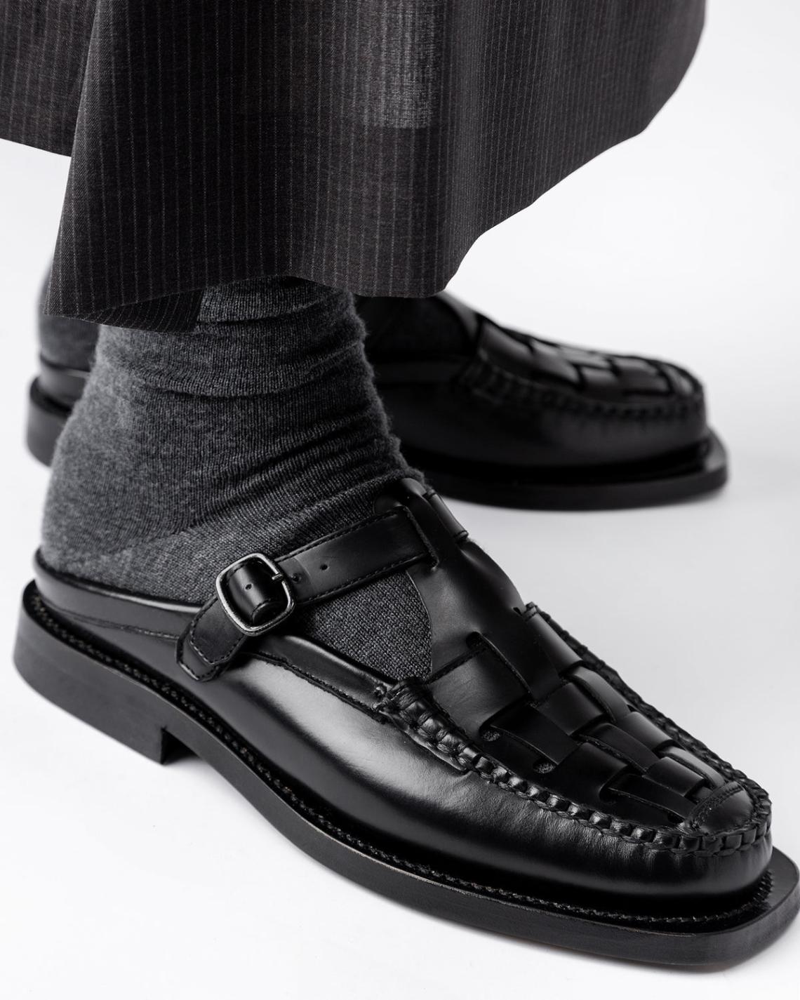 Hereu Loafers | BONELL - Woven T-bar Mule Loafer - Women