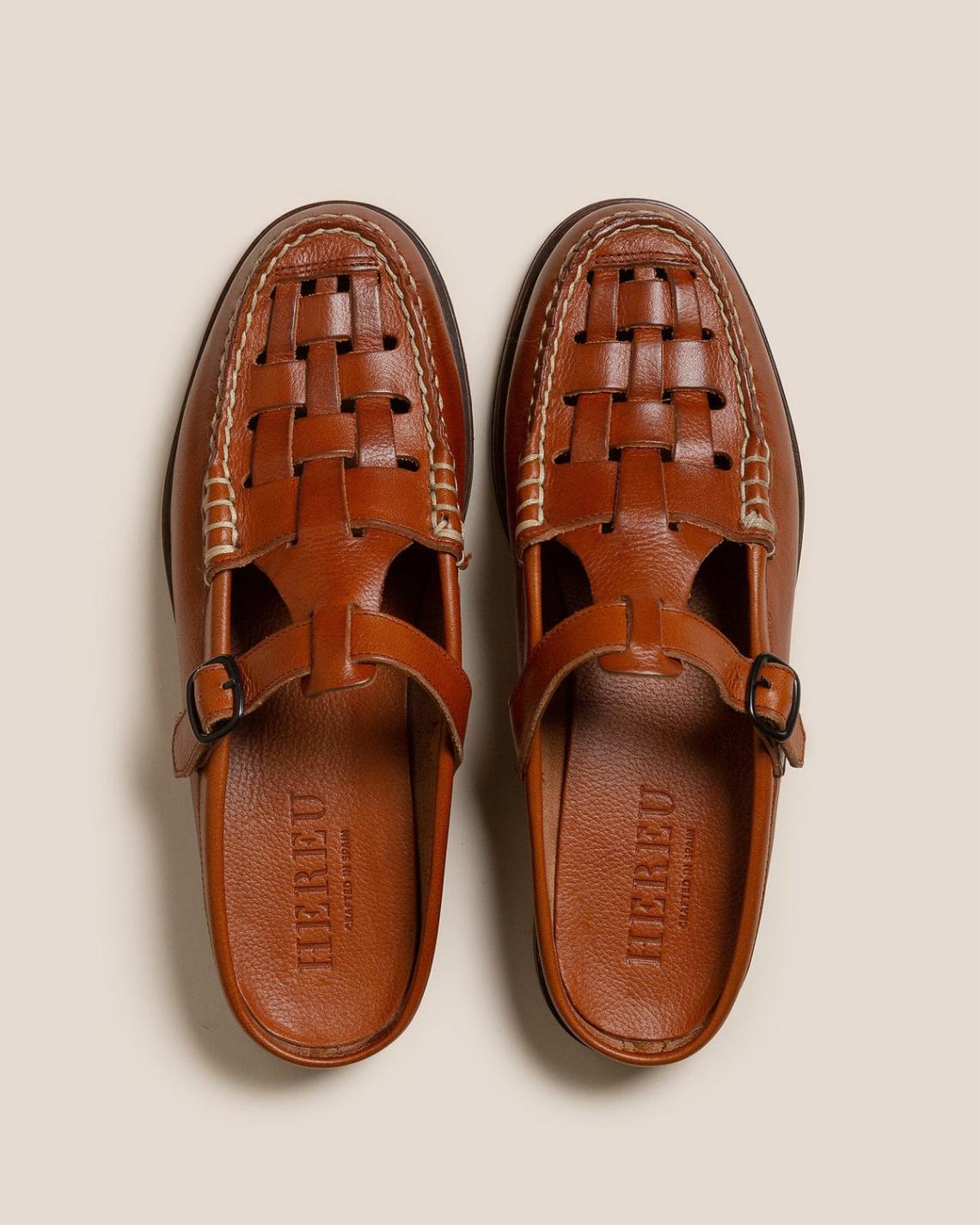 Hereu Loafers | FERRIOL MULE - Woven T-bar Mule Loafer - Men