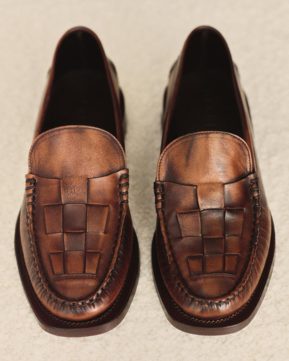 Hereu Loafers | NOMBELA DUOTONE - Interwoven Detail Slip-on Loafer - Women