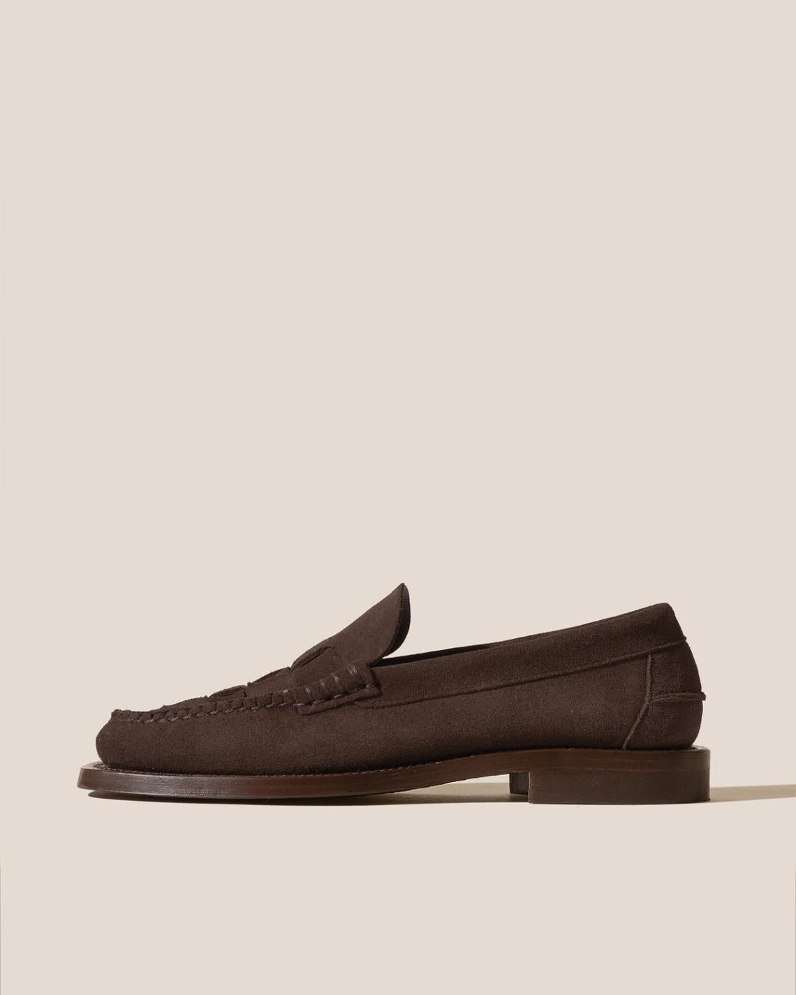 Hereu Loafers | NOMBELA SUEDE - Interwoven Detail Slip-on Loafer - Women