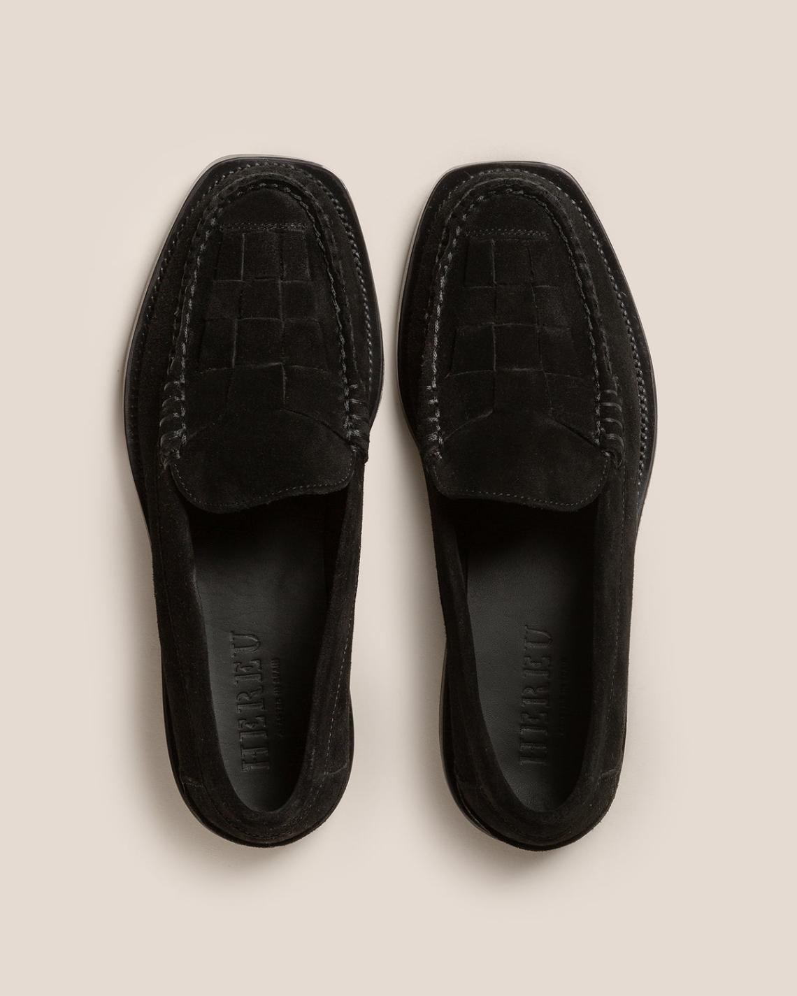 Hereu Loafers | NOMBELA SUEDE - Interwoven Detail Slip-on Loafer - Women