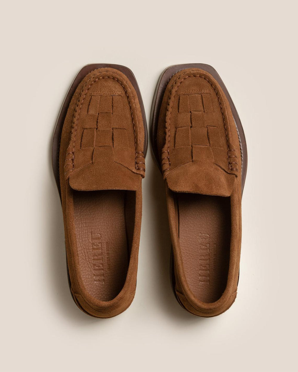 Hereu Loafers | NOMBELA SUEDE - Interwoven Detail Slip-on Loafer - Women