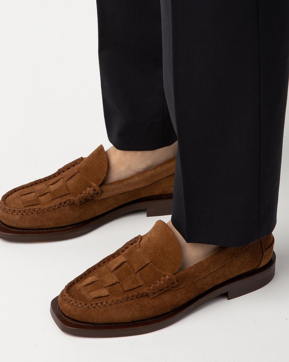 Hereu Loafers | NOMBELA SUEDE - Interwoven Detail Slip-on Loafer - Women