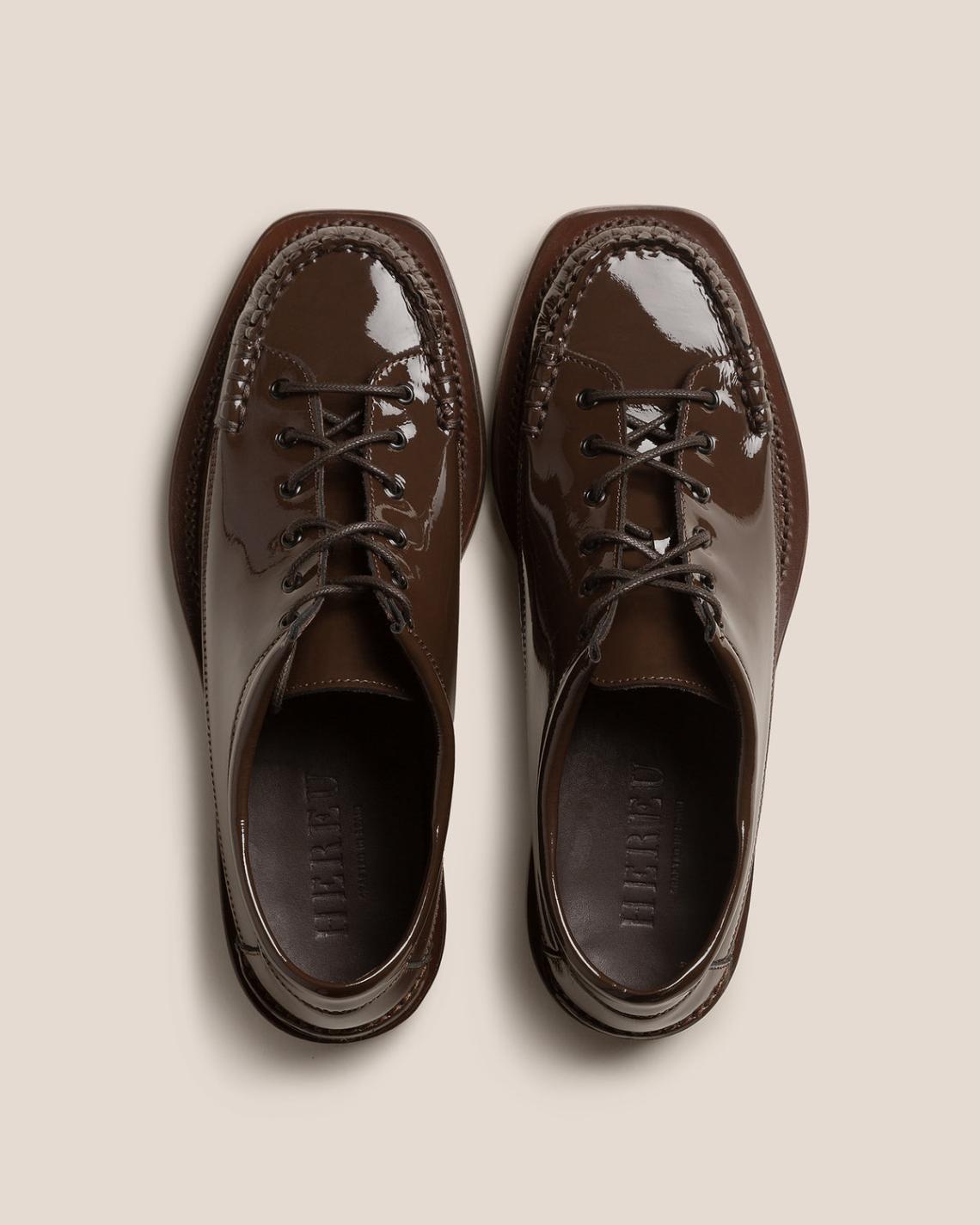 Hereu Loafers | PRIEGO SQUARED GLOSSY - Lace Up Moccasin - Women