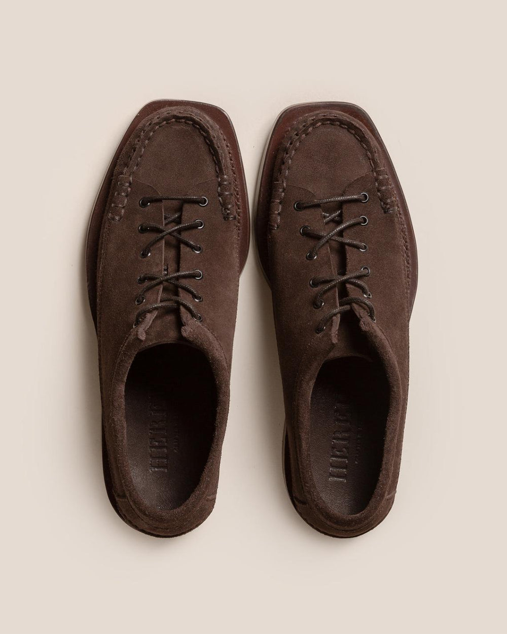 Hereu Loafers | PRIEGO SQUARED SUEDE - Lace Up Moccasin - Men