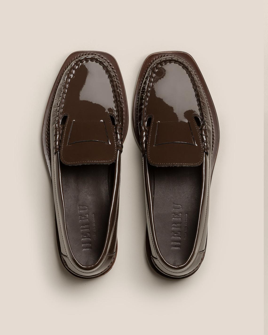 Hereu Loafers | SINEU GLOSSY - Interlaced-detail Slip-on Loafer - Women