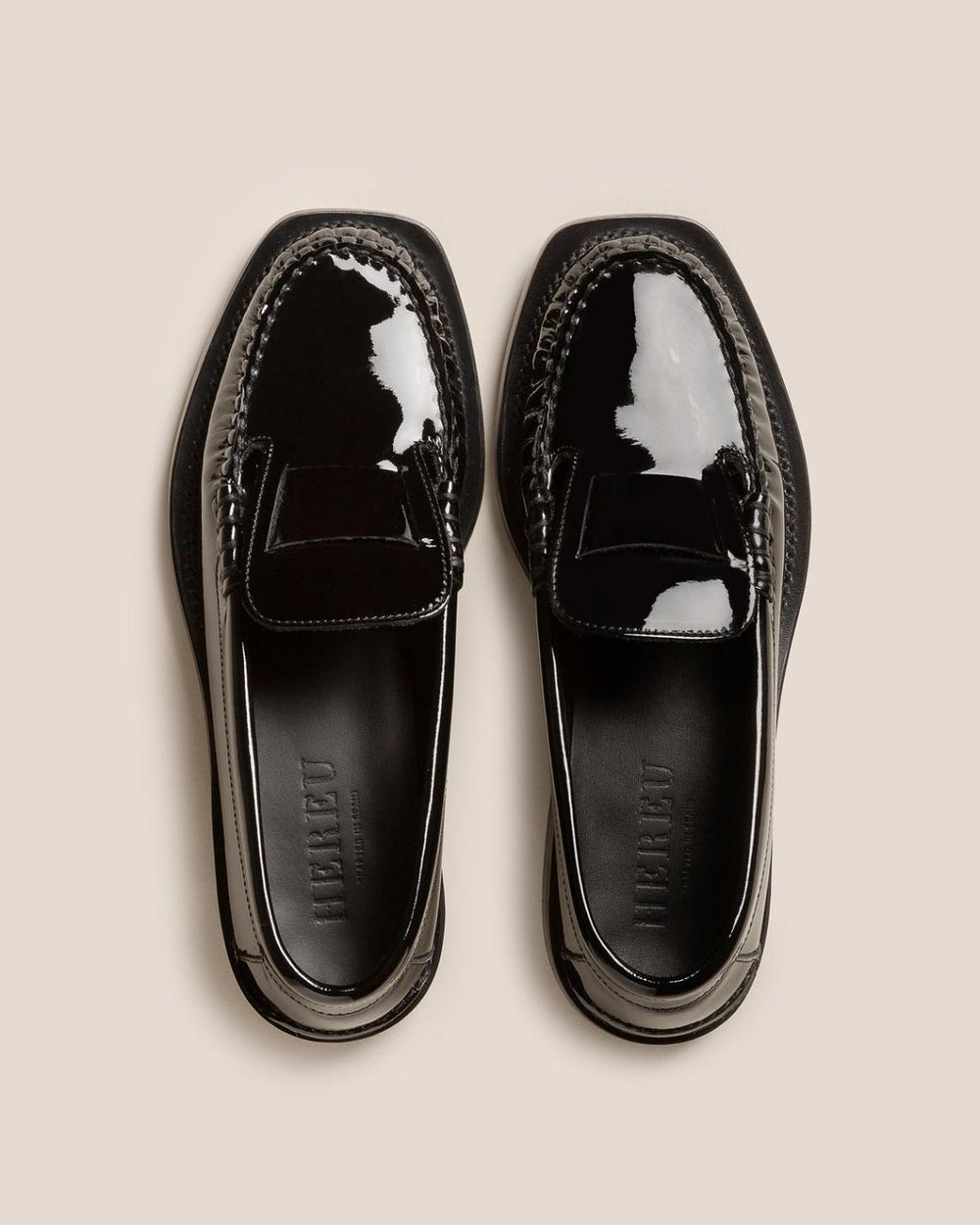 Hereu Loafers | SINEU GLOSSY - Interlaced-detail Slip-on Loafer - Women