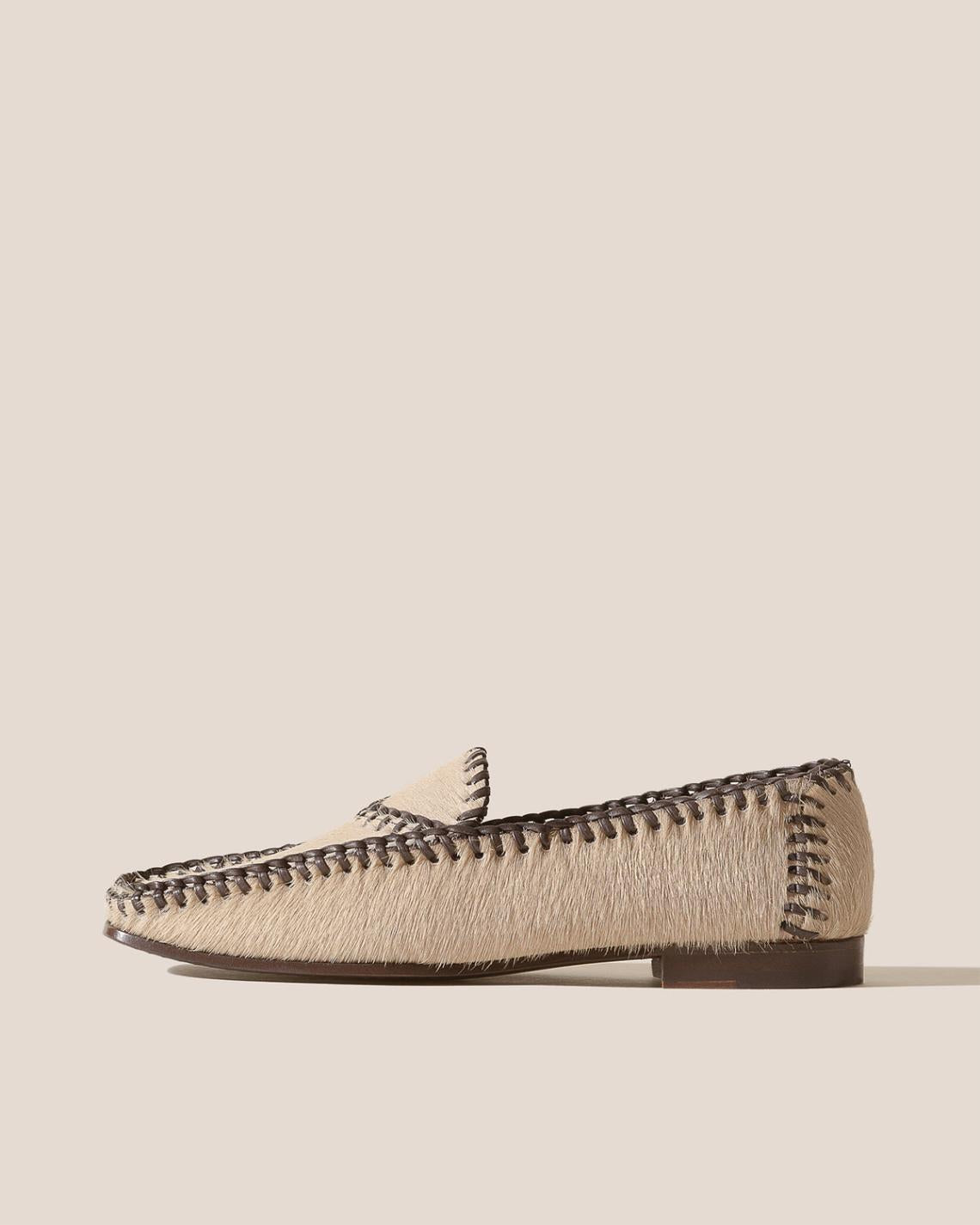 Hereu Loafers | SOLLERIC CALF HAIR - Braided Seams Pull-on Loafer - Women