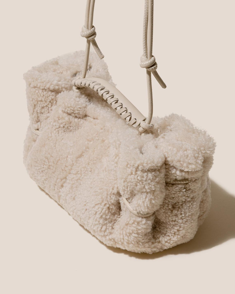 Hereu Mini Bags | ARTA MINI CURLY SHEARLING - Pleated Crossbody Bag - Women