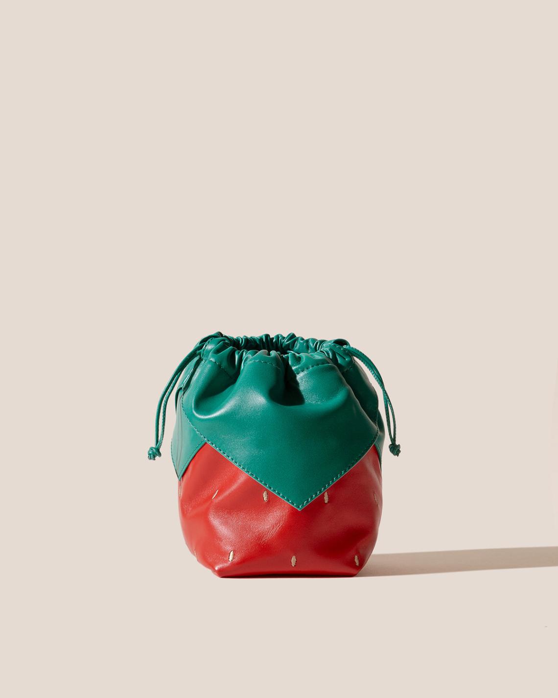Hereu Mini Bags | DUIXA - Strawberry-Shaped Leather Drawstring Bag - Women