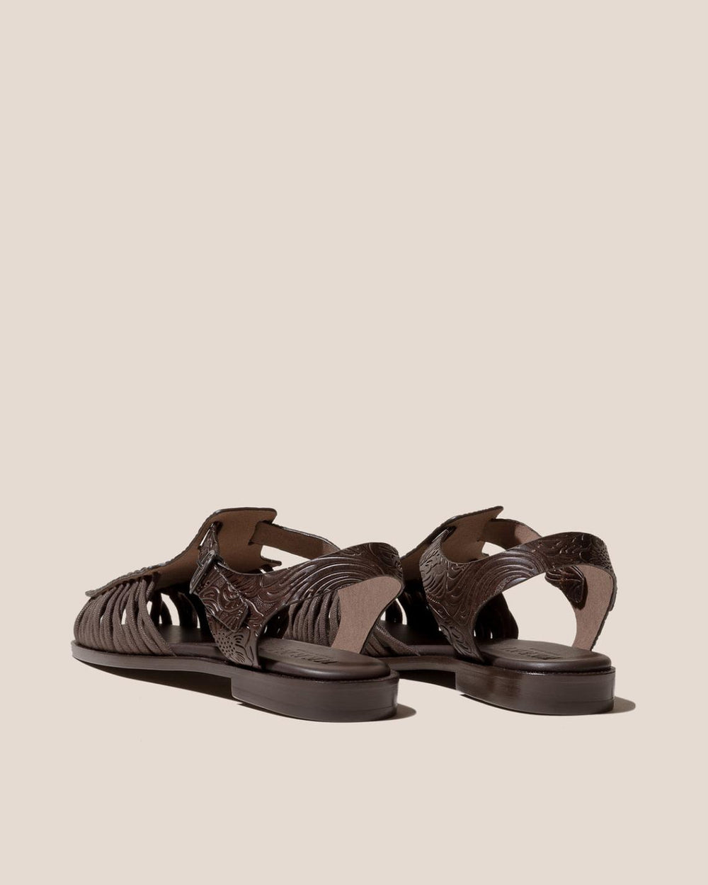 Hereu Sandals | ALARO EMBOSSED VEG-TAN - Square-Toe T-bar Sandal - Women