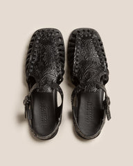 Hereu Sandals | ALARO EMBOSSED VEG-TAN - Square-Toe T-bar Sandal - Women