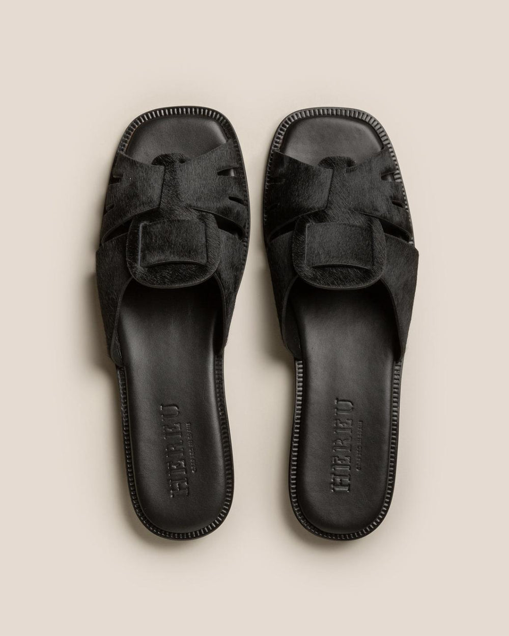 Hereu Sandals | ANCORA SQUARED SLIDE SHORT CALF HAIR - Fisherman Slide - Women