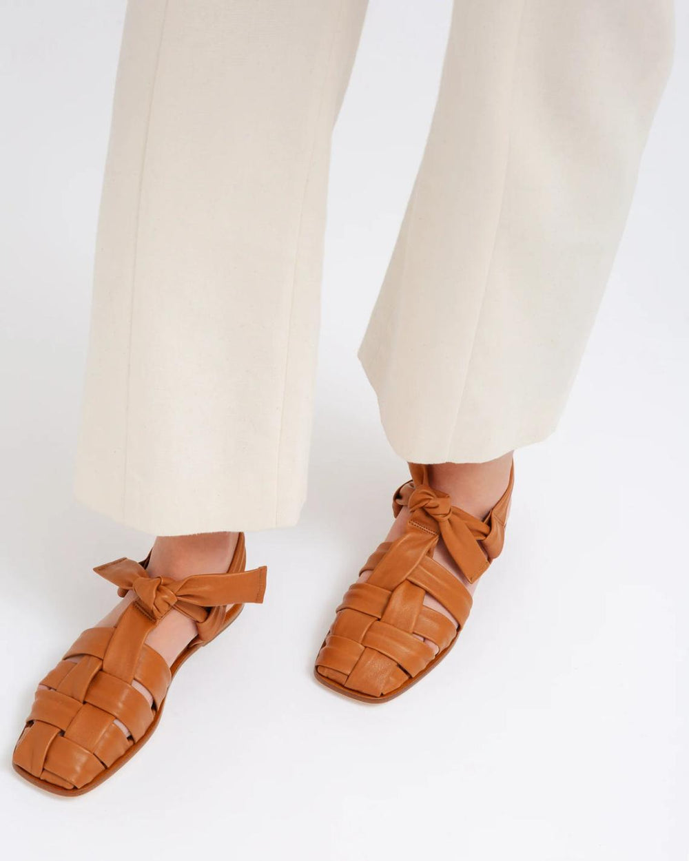 Hereu Sandals | BENA - Interwoven Knotted T-bar Sandal - Women