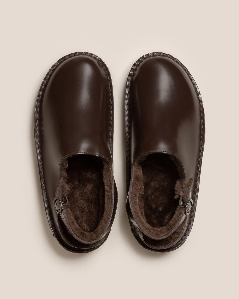 Hereu Sandals | CARGOL SHEARLING - Whipstitched Slingback Clog - Women