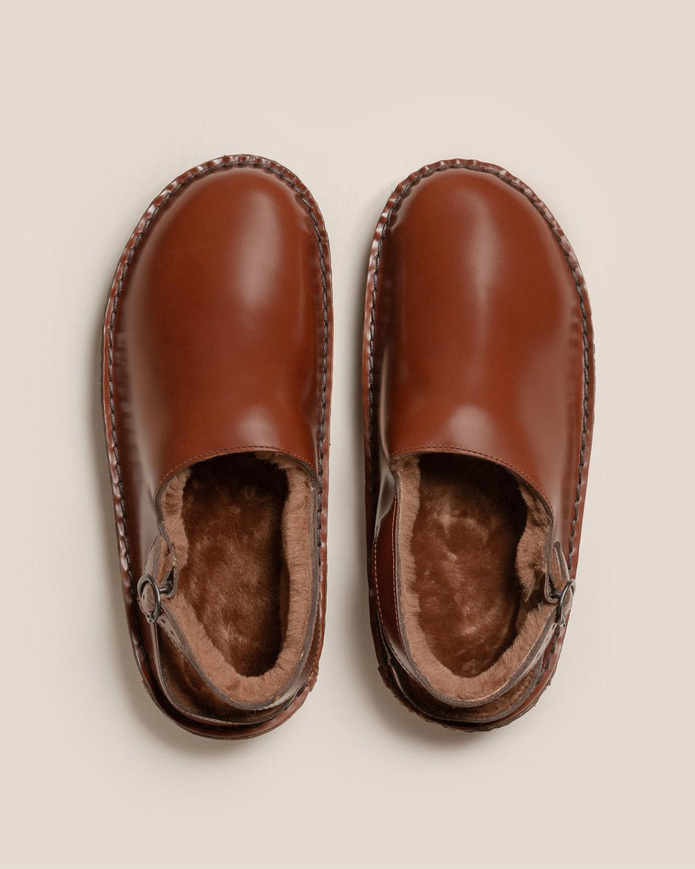 Hereu Sandals | CARGOL SHEARLING - Whipstitched Slingback Clog - Women