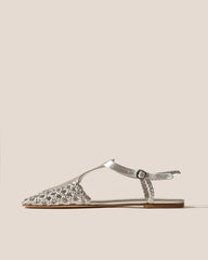 Hereu Sandals | REIXA METALLIC - Woven T-bar Sandal - Women