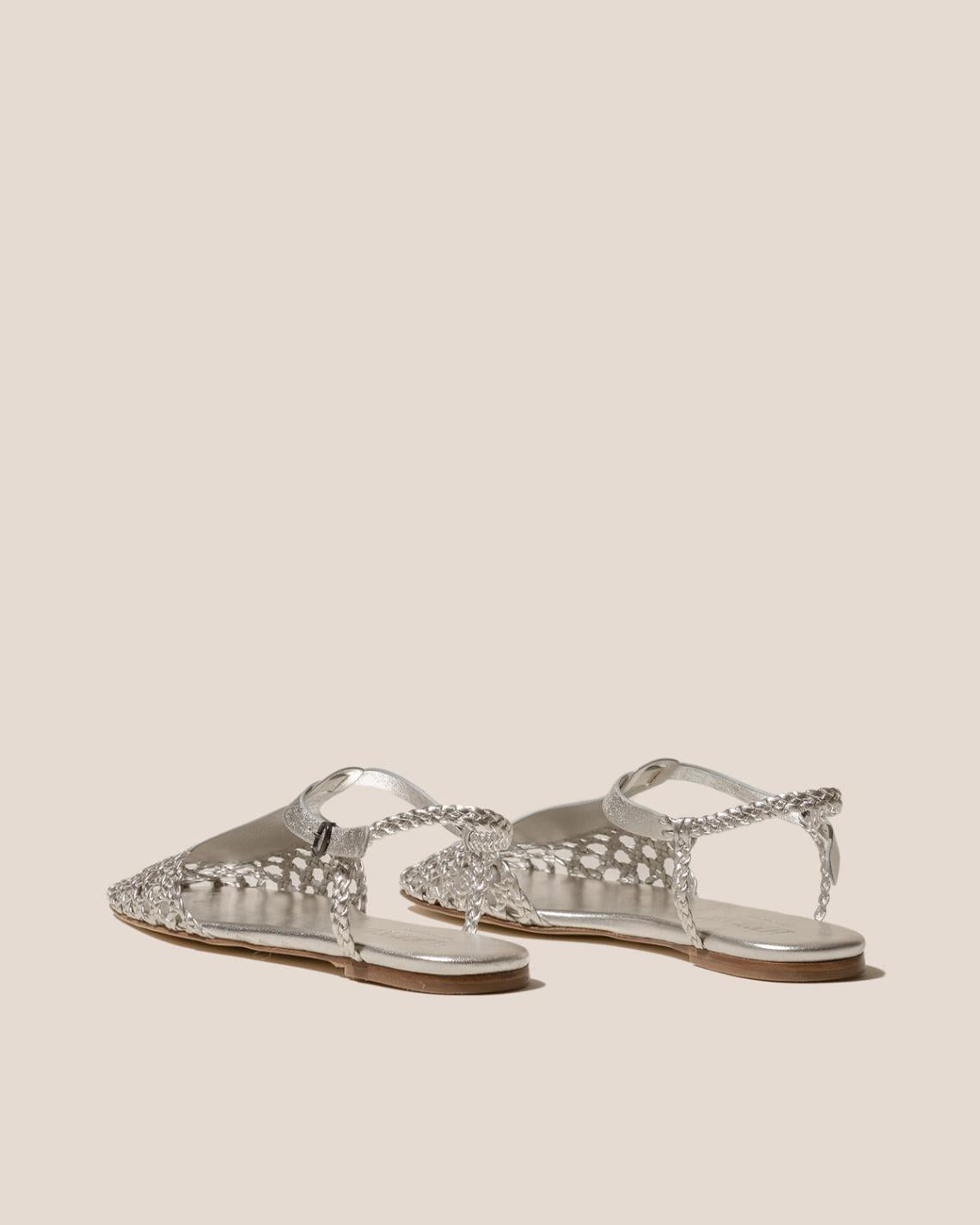 Hereu Sandals | REIXA METALLIC - Woven T-bar Sandal - Women