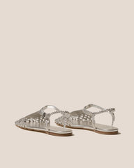 Hereu Sandals | REIXA METALLIC - Woven T-bar Sandal - Women