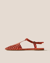 Hereu Sandals | REIXA METALLIC - Woven T-bar Sandal - Women