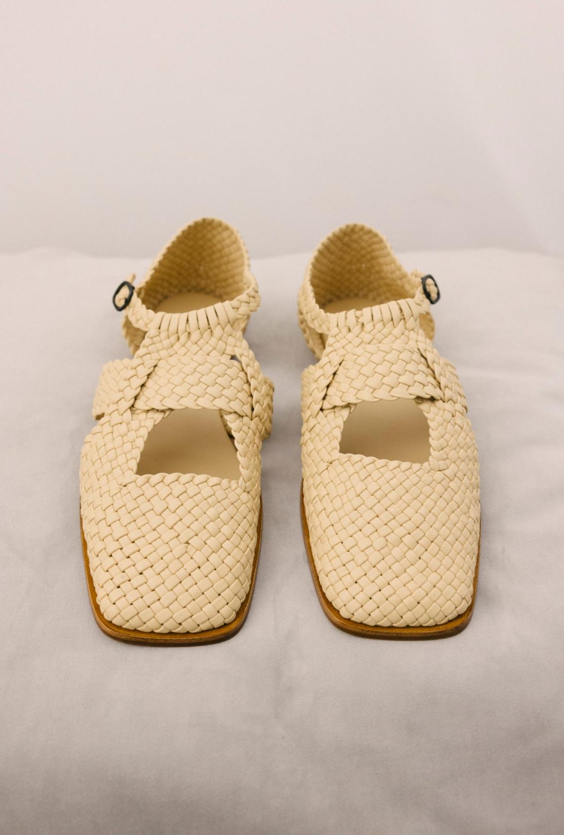 Hereu Sandals | SERRA - Woven T-Bar Sandal - Women