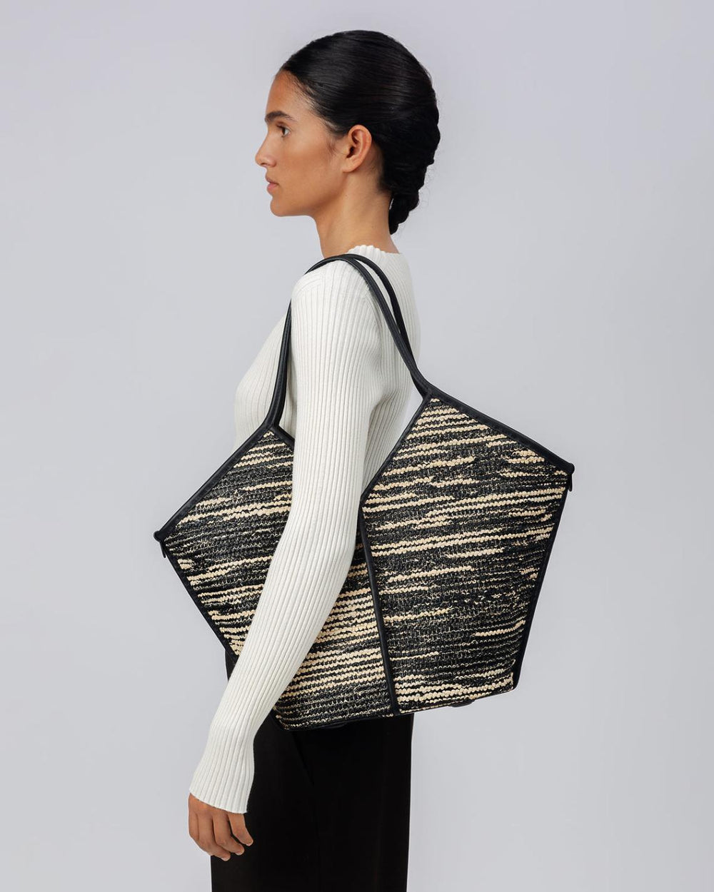 Hereu Shoulder Bags | CALELLA RAFFIA BICOLOUR - Leather-trimmed Tote Bag - Women/Men