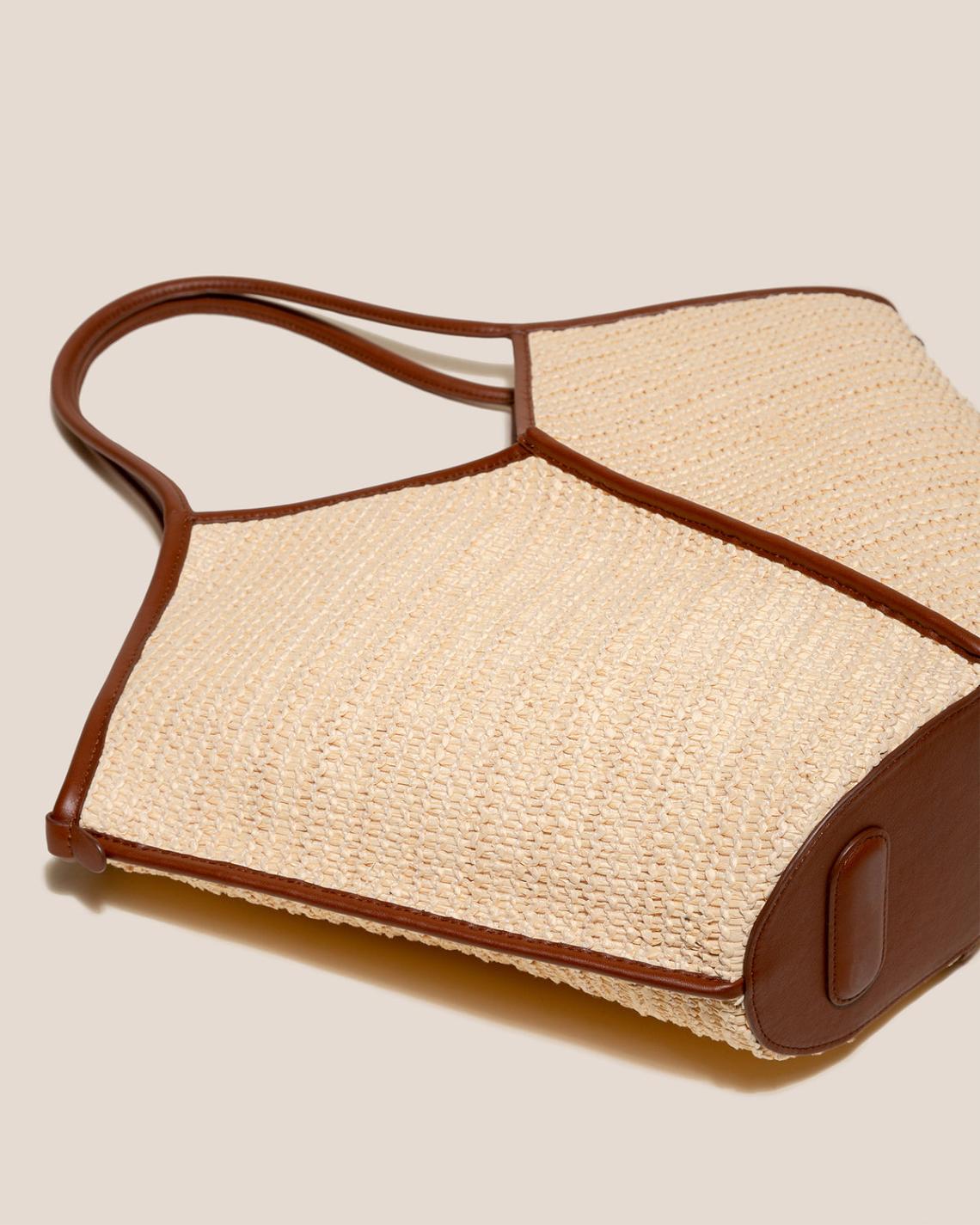 Hereu Shoulder Bags | CALELLA RAFFIA - Leather-trimmed Tote Bag - Women/Men