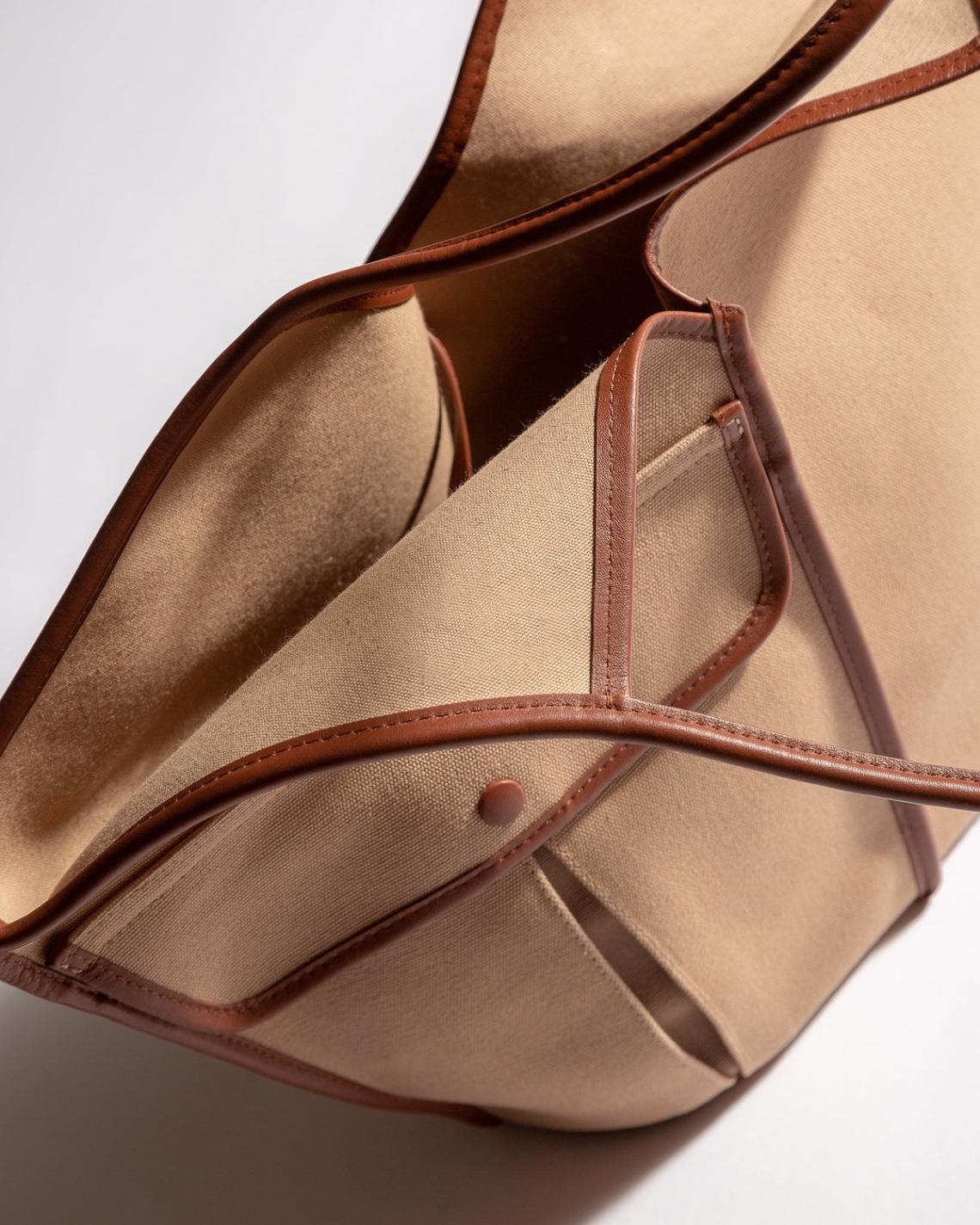 Hereu Shoulder Bags | DUNA - Leather-trimmed Organic Cotton Tote Bag - Women/Men