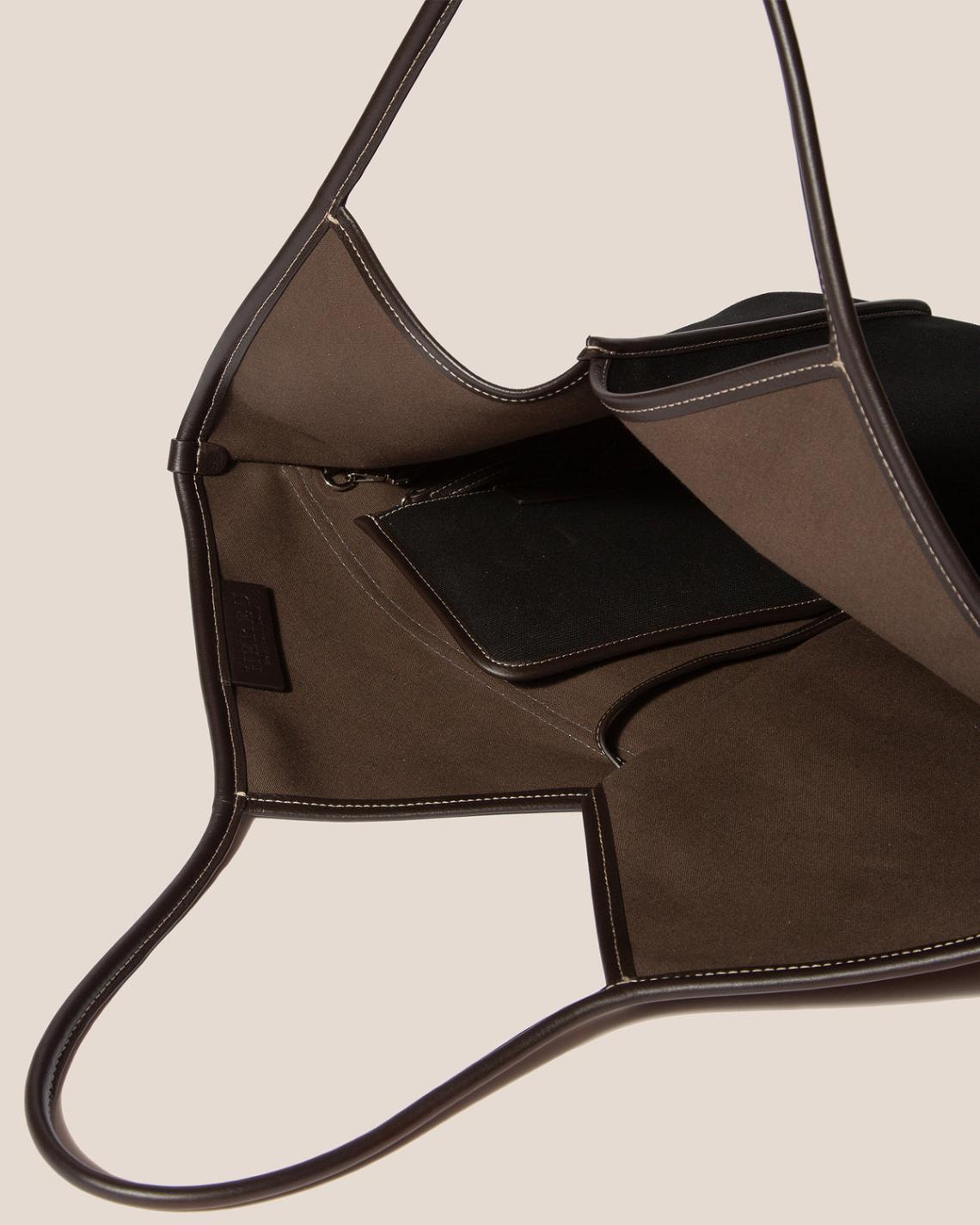 Hereu Shoulder Bags | DUNA - Leather-trimmed Organic Cotton Tote Bag - Women/Men