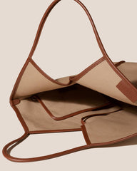 Hereu Shoulder Bags | DUNA - Leather-trimmed Organic Cotton Tote Bag - Women/Men