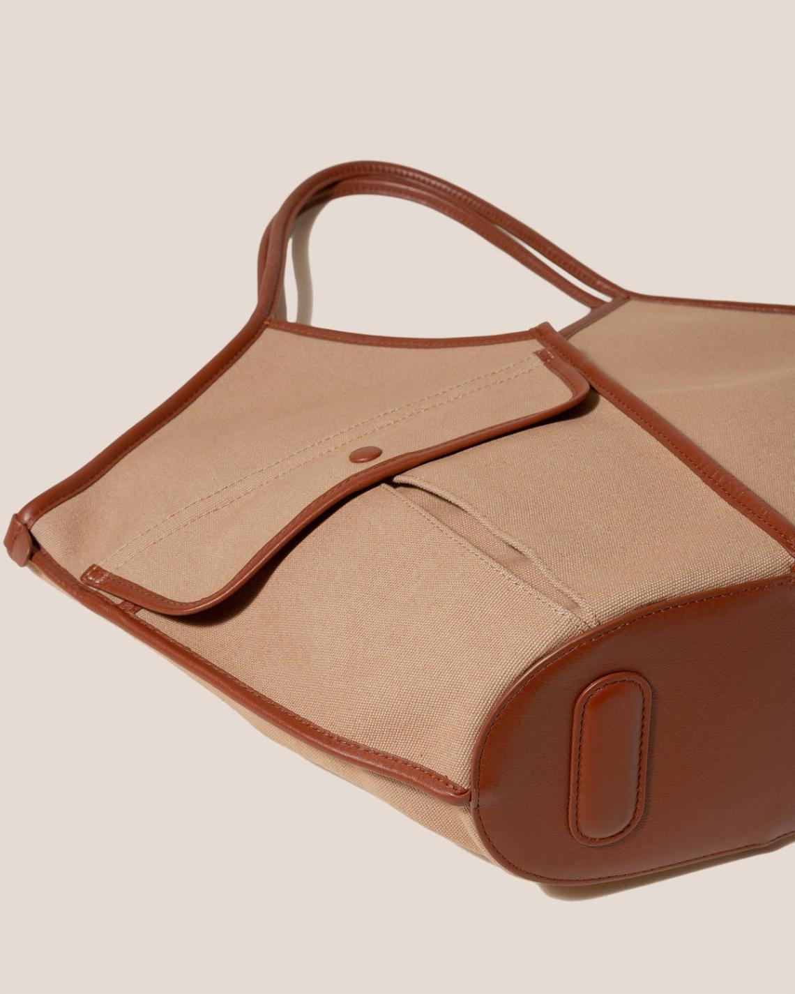 Hereu Shoulder Bags | DUNA - Leather-trimmed Organic Cotton Tote Bag - Women/Men