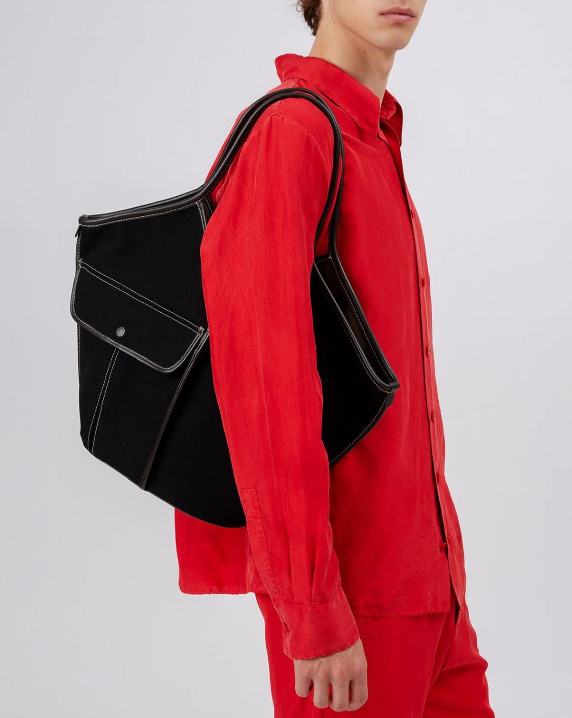 Hereu Shoulder Bags | DUNA - Leather-trimmed Organic Cotton Tote Bag - Women/Men