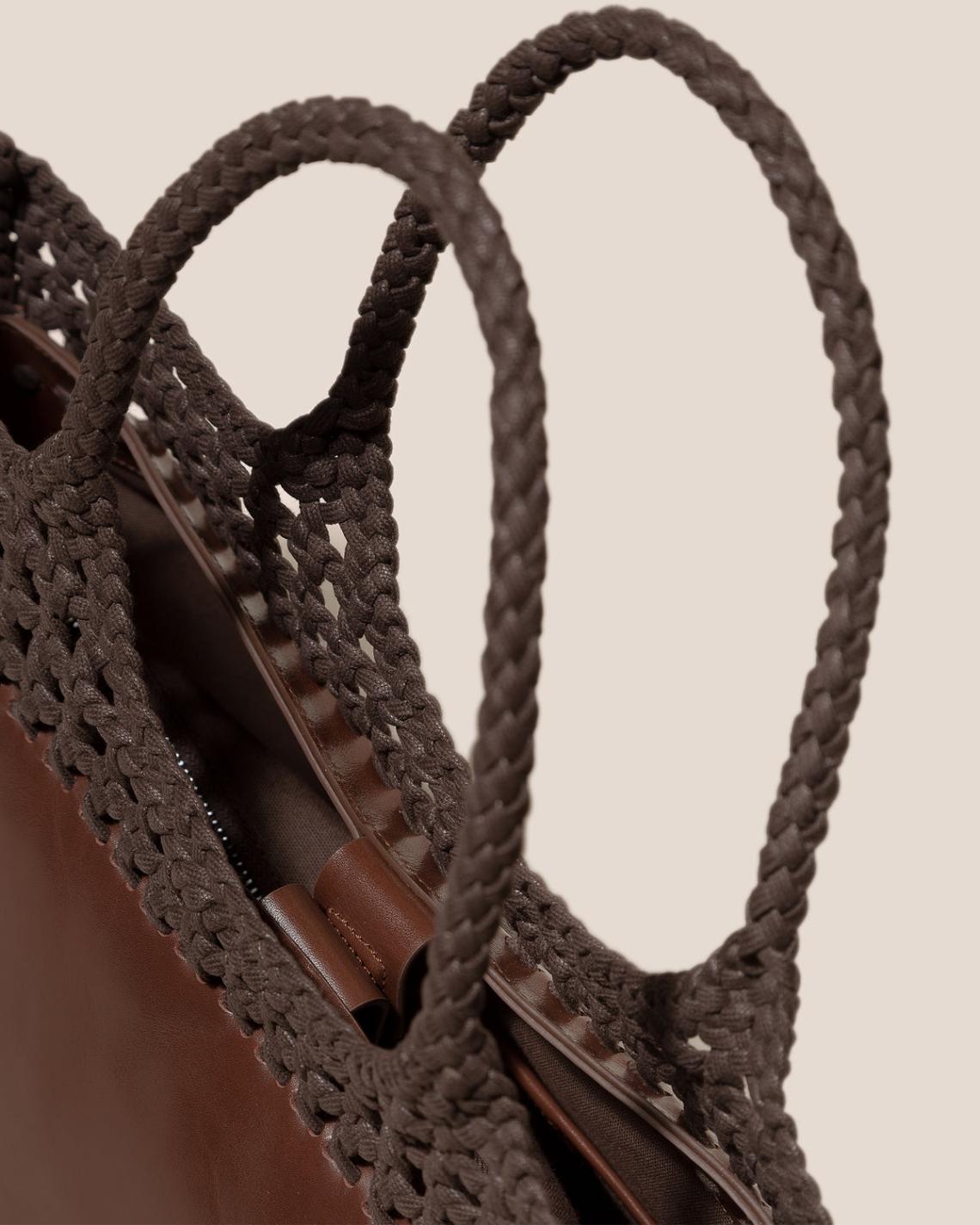 Hereu Shoulder Bags | ELMA L - Braided Top Big Shoulder Bag - Women/Men