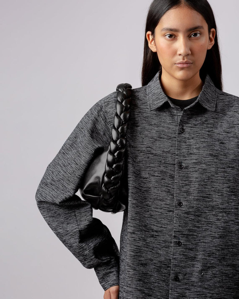 Hereu Shoulder Bags | ESPIGA SHINY - Plaited Padded-detail Shoulder Bag - Women