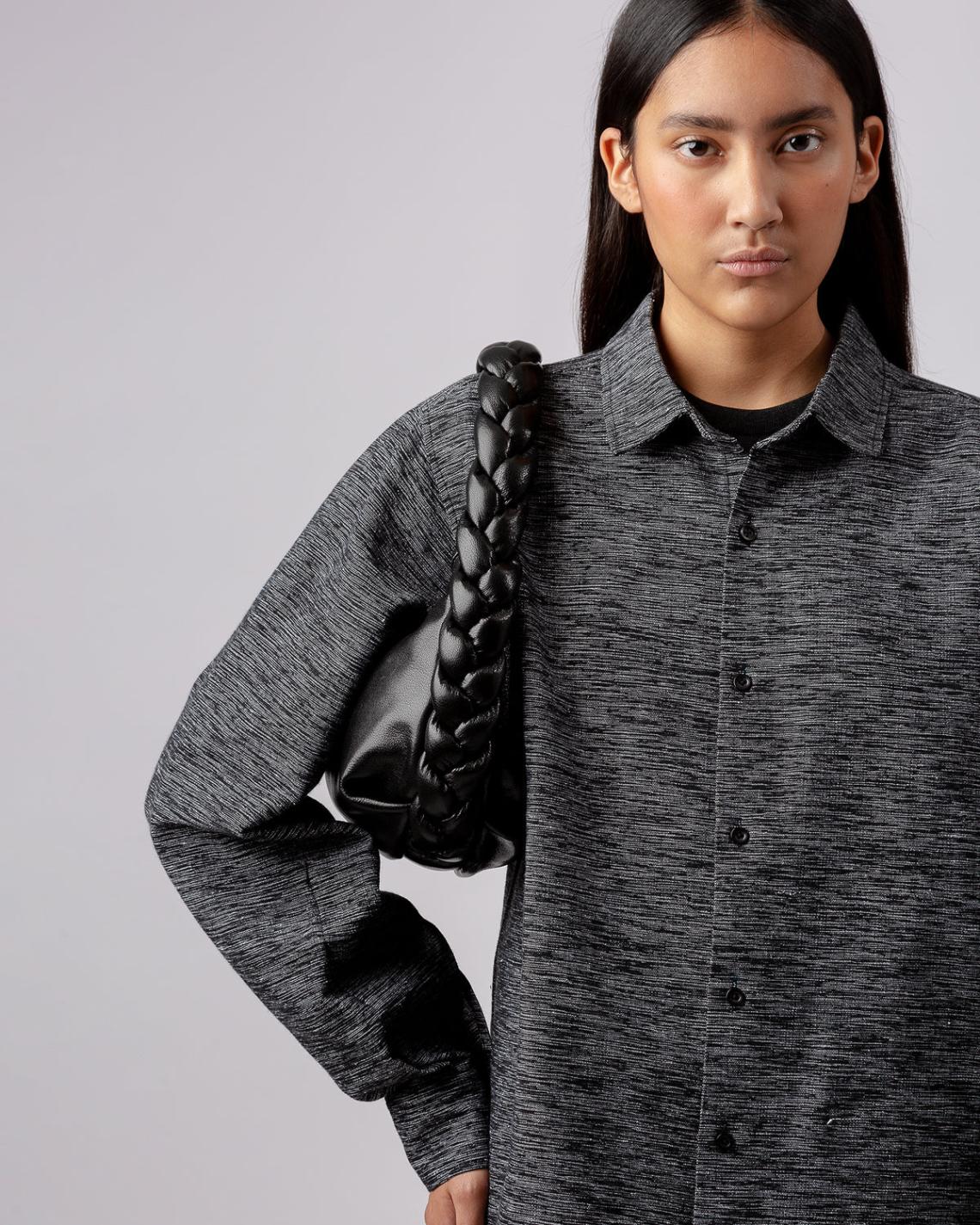 Hereu Shoulder Bags | ESPIGA SHINY - Plaited Padded-detail Shoulder Bag - Women