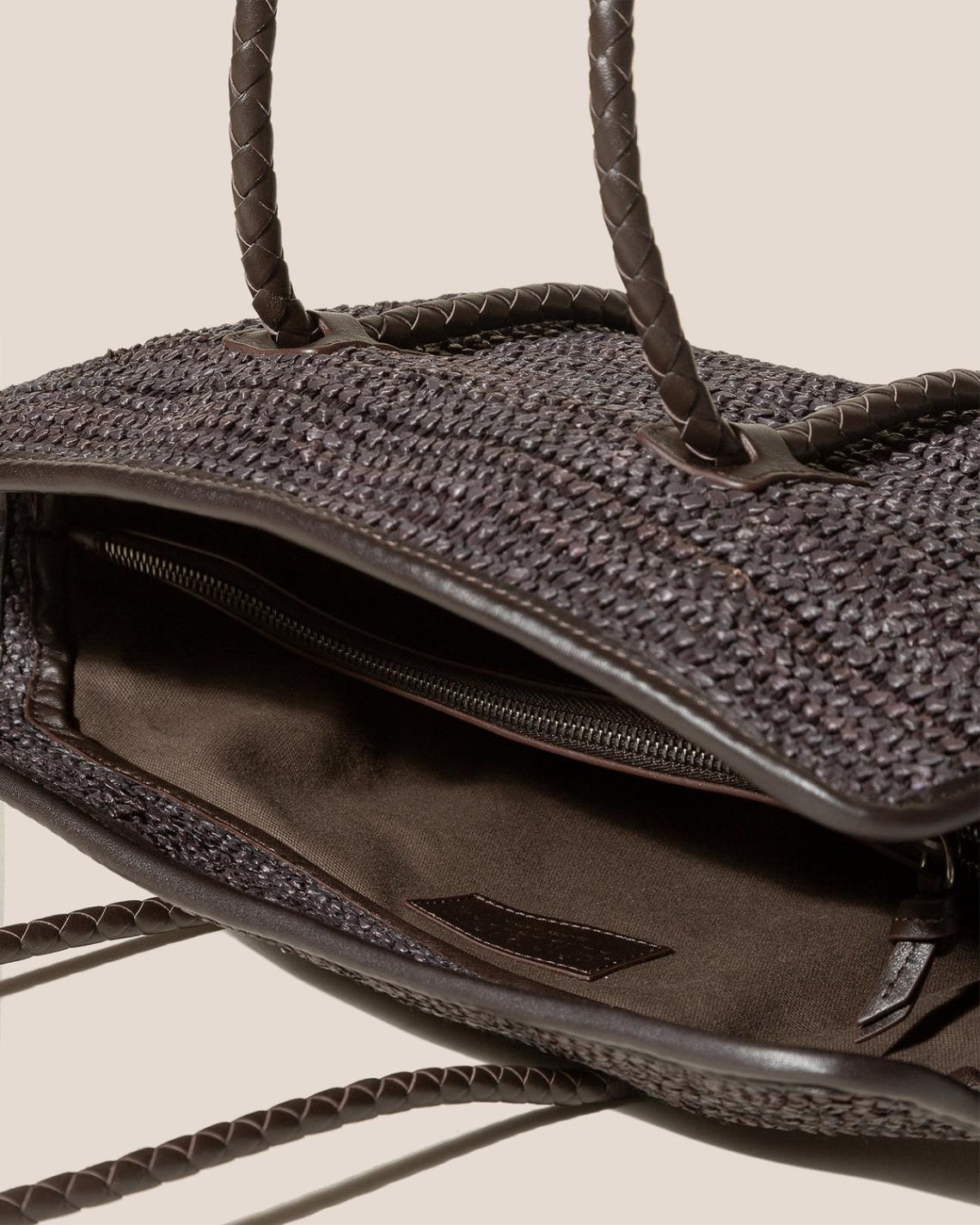 Hereu Shoulder Bags | FORNA RAFFIA - Leather Framed Shoulder Bag - Women