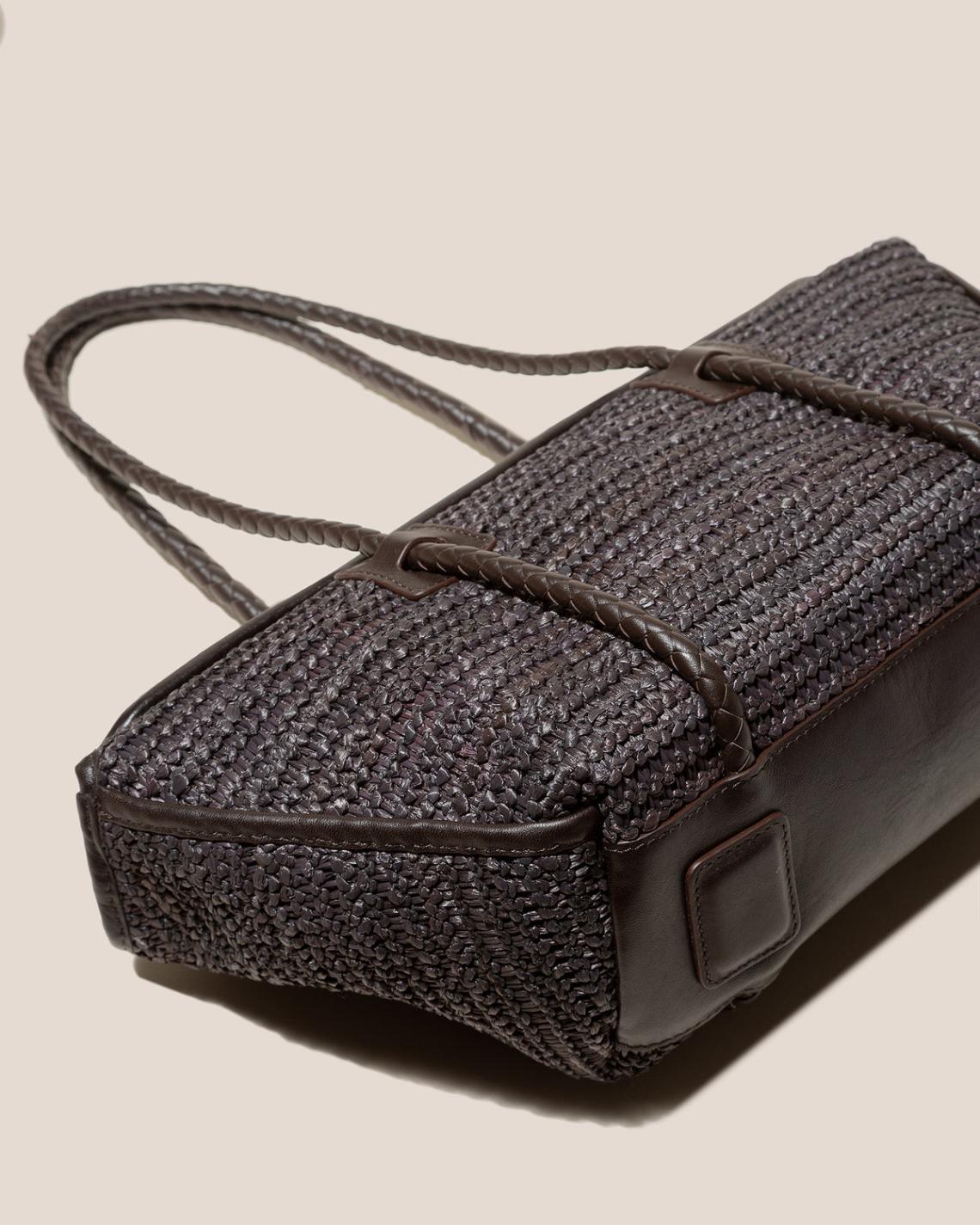 Hereu Shoulder Bags | FORNA RAFFIA - Leather Framed Shoulder Bag - Women