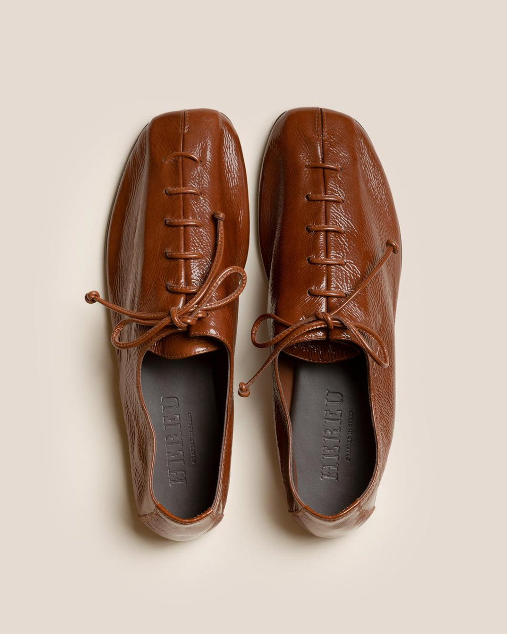 Hereu Soft Shoes | PLEGADA CRINKLED GLOSSY - Deconstructed Lace-up Shoe - Women