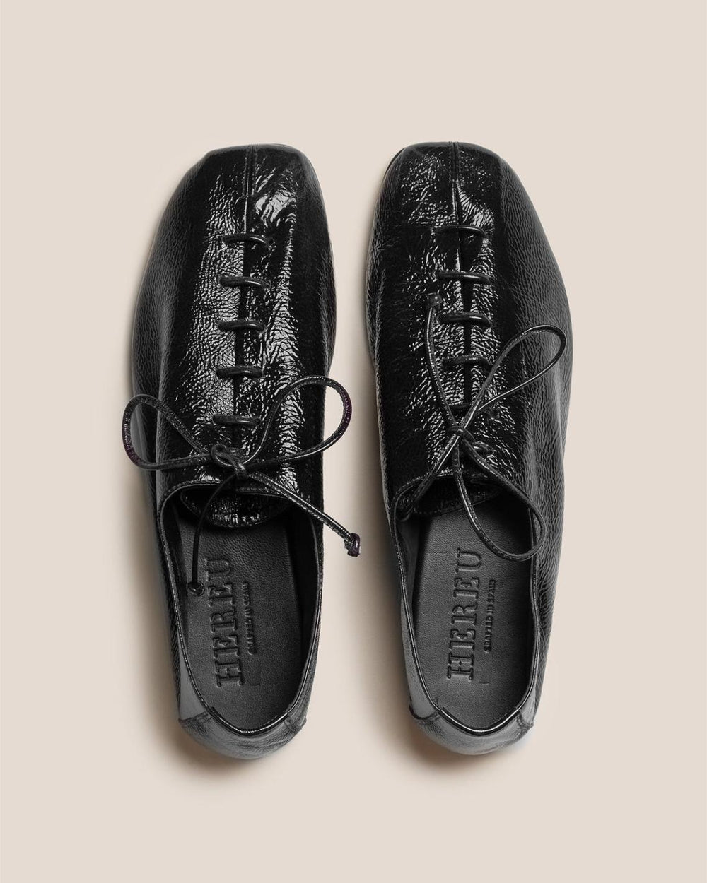 Hereu Soft Shoes | PLEGADA CRINKLED GLOSSY - Deconstructed Lace-up Shoe - Women
