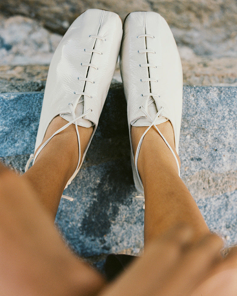 Hereu Soft Shoes | PLEGADA CRINKLED GLOSSY - Deconstructed Lace-up Shoe - Women