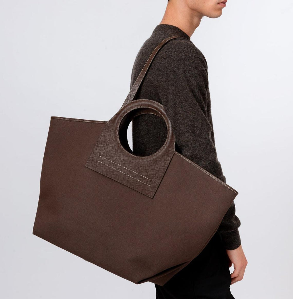 Hereu Tote Bags | CALA L - Leather-trimmed Canvas Tote Bag - Women/Men