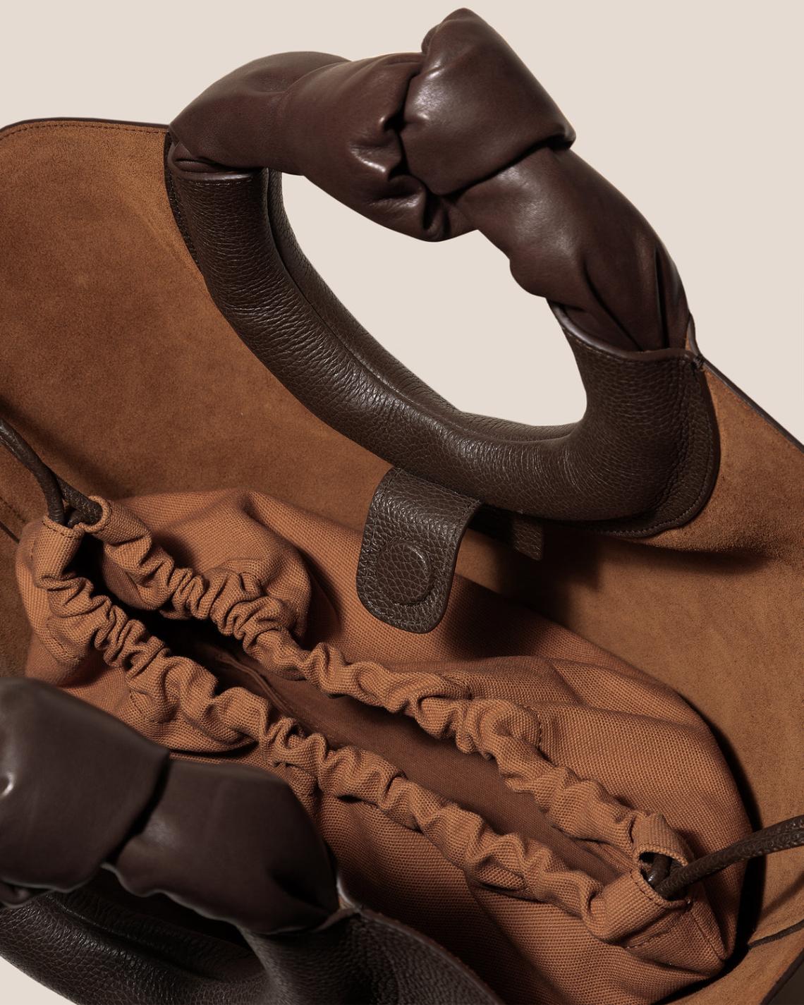 Hereu Tote Bags | CASTELL GRAINY - Knotted-handle Leather Tote Bag - Women