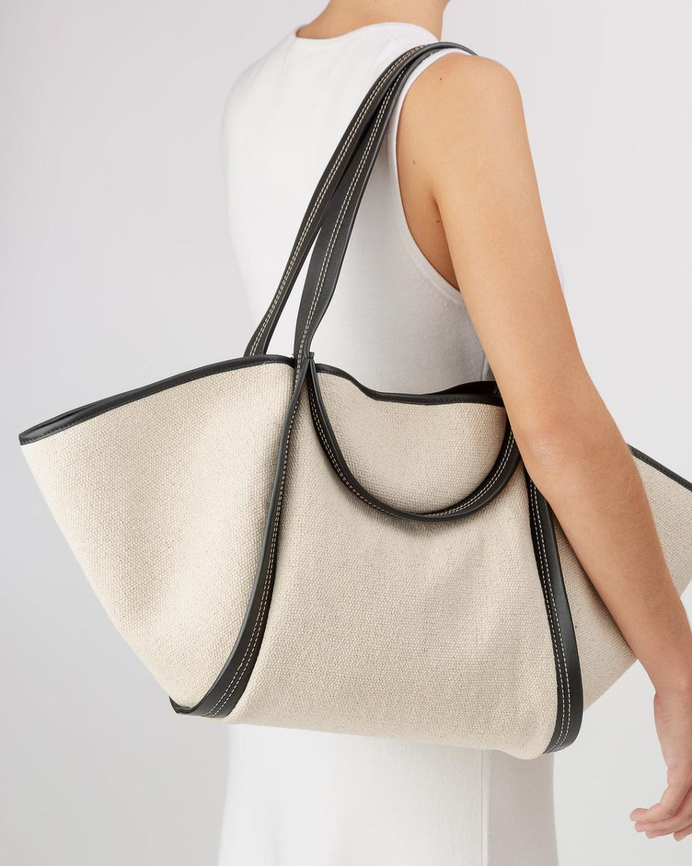 Hereu Tote Bags | CUBER - Leather-Trimmed Canvas Basket - Women/Men
