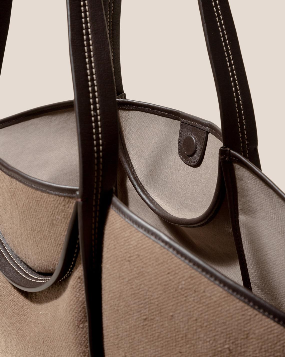 Hereu Tote Bags | CUBER - Leather-Trimmed Canvas Basket - Women/Men