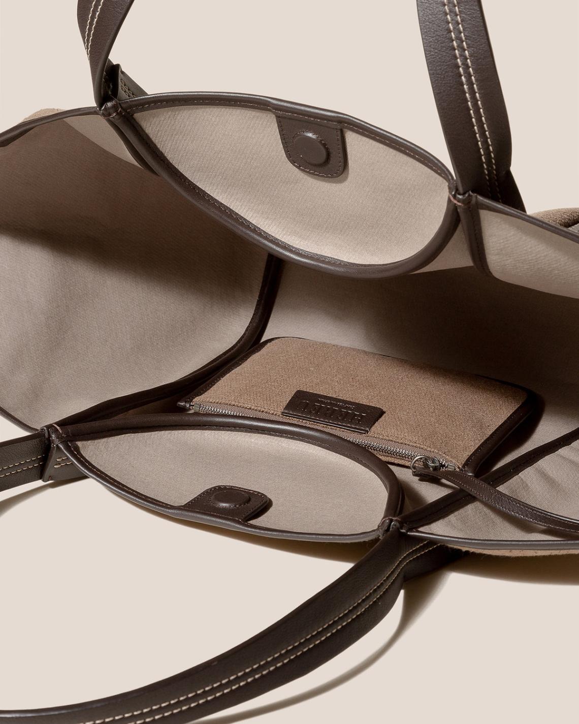 Hereu Tote Bags | CUBER - Leather-Trimmed Canvas Basket - Women/Men